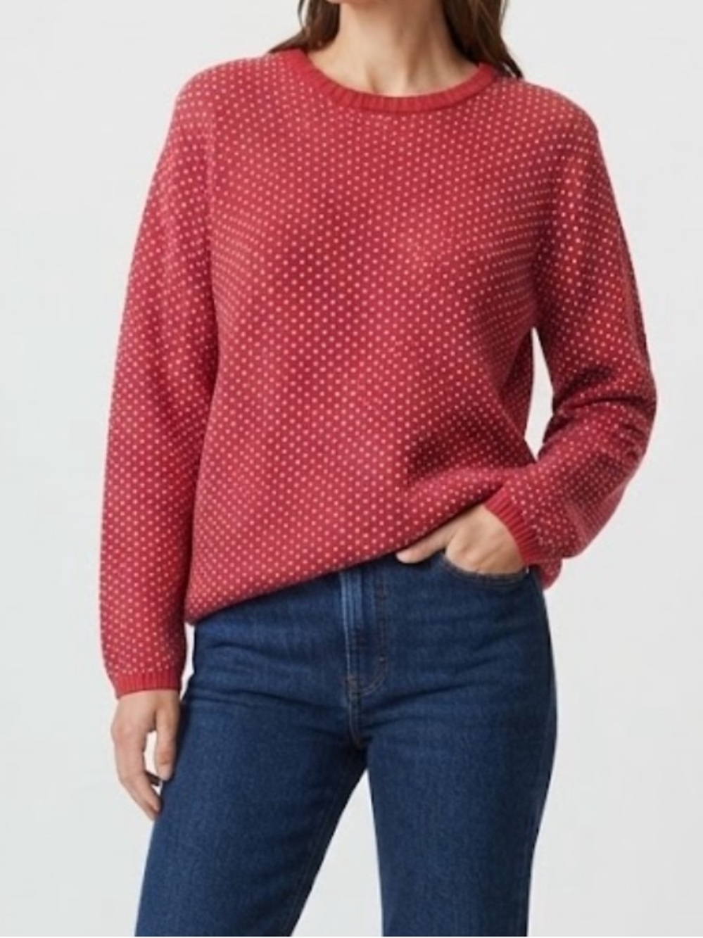 L.L. Bean Vintage Women’s Long Sleeve Red Patterned Sweater Size XL